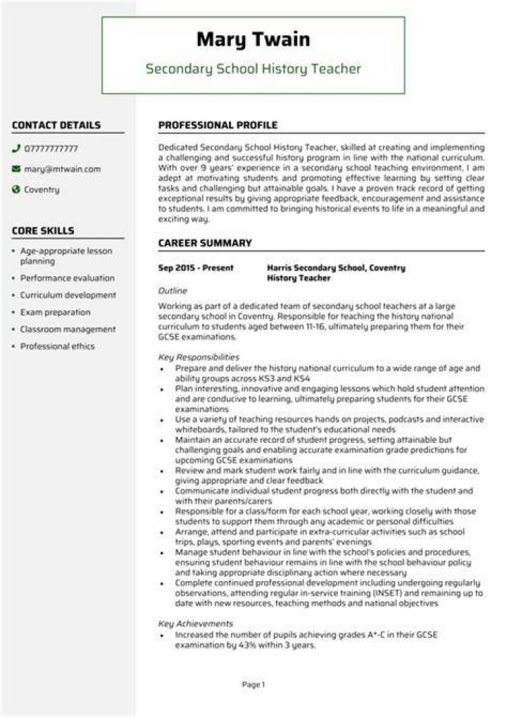 What is an example of a secondary job?
